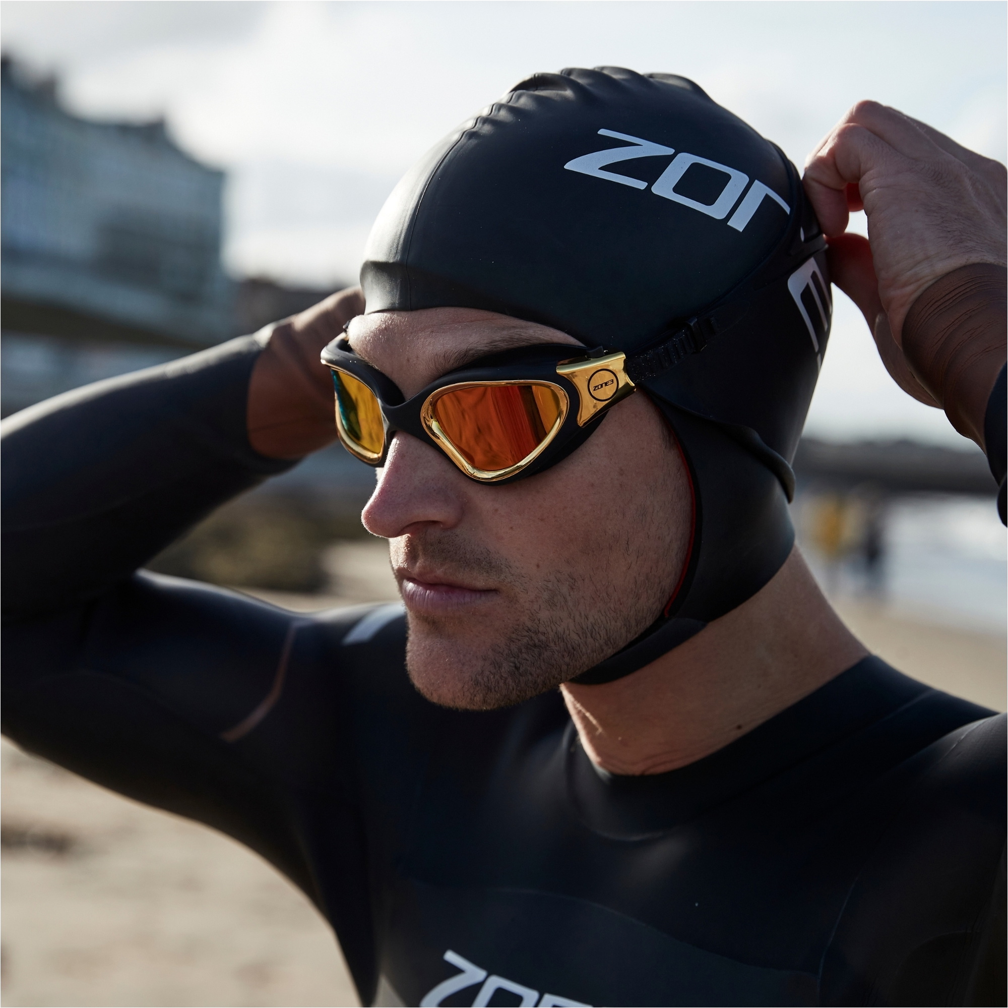 2026 Zone3 Venator-X Swim Goggles SA21GOGVE - Black / Gold